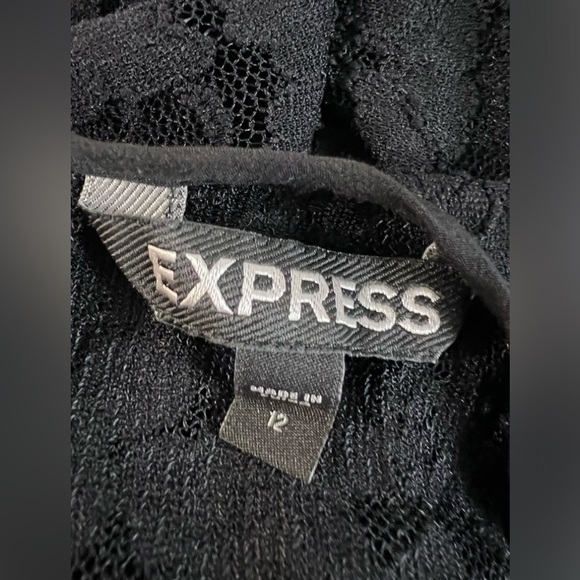 Express Women Size 12 Jumpsuit Black Sleeveless Lace Top Pockets Harem Pants - Picture 6 of 12